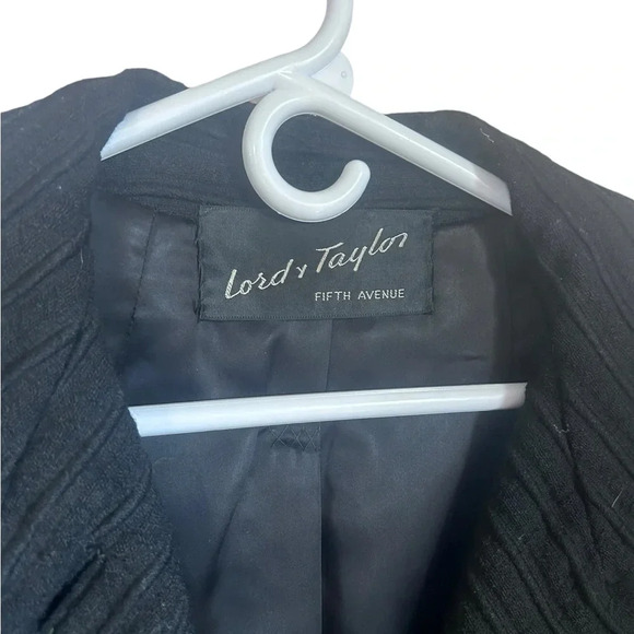 Lord & Taylor Vintage Black textured Trench Coat - Picture 3 of 8